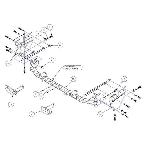 Roadmaster 16-19 EXPLORER 3.5L TOW BAR MNTG BRKT KIT 524453-4 - main